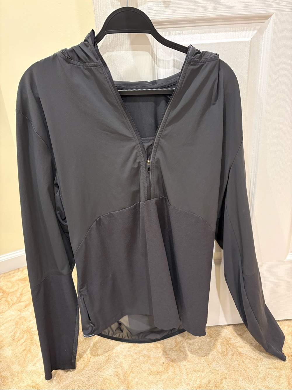 Lululemon Lightweight Black Hooded Half-Zip Pullover